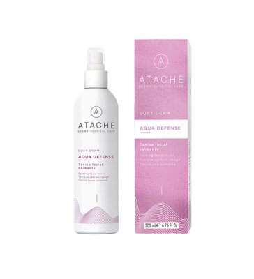 Зволожуючий, заспокійливий тонік для чутливої шкіри Soft Derm Aqua Defence ATACHE 200 ml 0168 фото